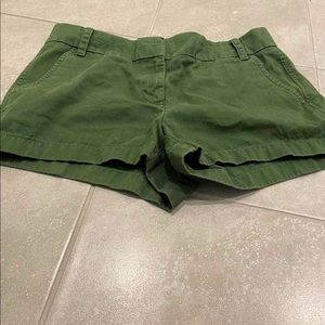 Green J crew shorts
